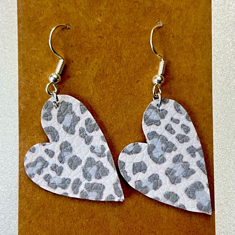 3/$15 - Cheetah Leather Earrings